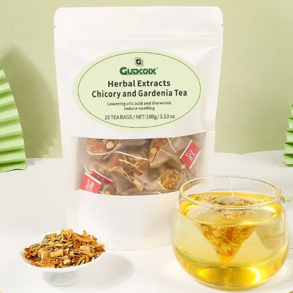 Gudcoix Chicory & Gardenia Herbal Tea, Caffeine Free, 20 Tea Bags, 100g (3.53 Oz)
