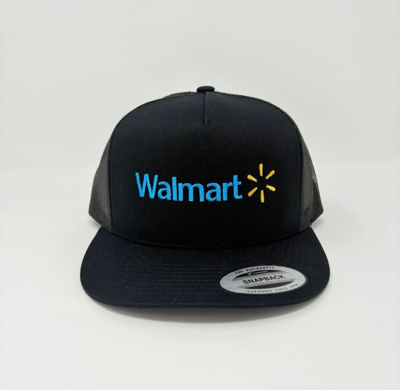 Walmart Logo Black Trucker Hat Cap Adult Size Unisex Stylish Functional Accessory with Walmart Logo Front Comfortable Fit