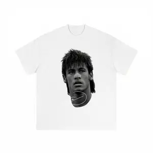 Big Head Neymar Vintage Tee Soccer Shirt Soft and Breathable Cotton Premium Print Crew Neck T-Shirt Unisex Style Holiday graphic t-shirts   good graphic tees men's graphic tees funny tshirt