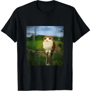 Cotton Unisex Humorous Cat and Owl Meme T shirt Featuring Funny Meowl Memes for Gen Z Brainrot