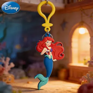Disney Little Mermaid Ariel Keychain 1PC Officially Licensed Cute Anime Figure PVC Soft Rubber Keyring Backpack Car Key Accessories Perfect Collectible Gift for Fans