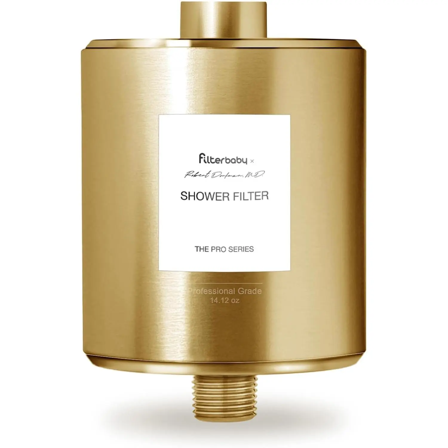 Filterbaby Titanium Shower Filter Pro - IAPMO Certified to NSF 177 Standard, Doctor Developed, Reduce up to 99% Chlorine/Chloramine/Lead/Certain Heavy Metals, Great Water Pressure, Long Lasting, Gold
