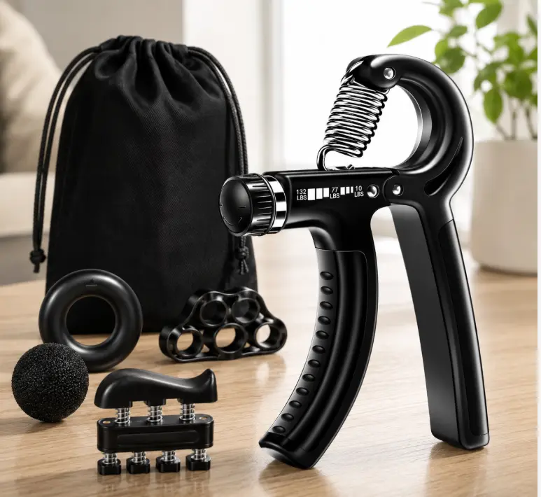 5 Pack Hand Grip Strengthener Kit, Adjustable Forearm Exerciser for Grip Strength, Finger Training & Wrist Workout