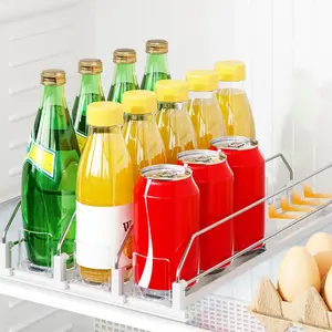 Automatic Drink Organizer Dispenser for Refrigerator Pantry, Holds up to 15 12-20oz Soda Cans, 3 Row