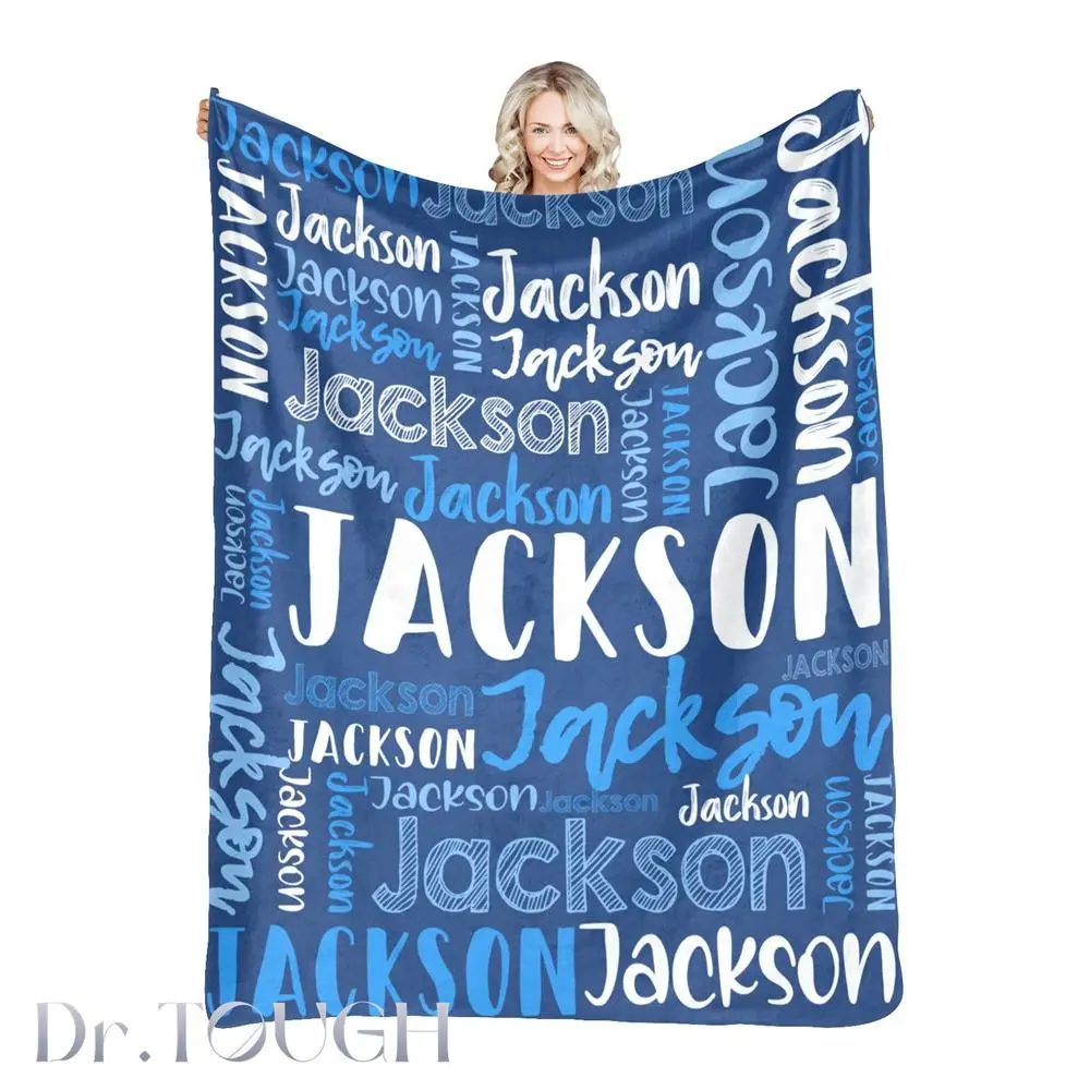 Dr.TOUGH Personalized Blankets with Name Customized Blankets Monogrammed Blankets and Throws Halloween Christmas Birthday Valentines Day Gift