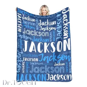 Dr.TOUGH Personalized Blankets with Name Customized Blankets Monogrammed Blankets and Throws Halloween Christmas Birthday Valentines Day Gift
