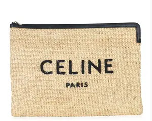 Pre-owned Celine raffia Clutches & Wristlets and Sequin Logo Clutch