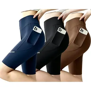 1/3 pack Workout Shorts for Women High Waisted Biker with Pockets Super Soft No See Through Tummy Control Women's leggings
