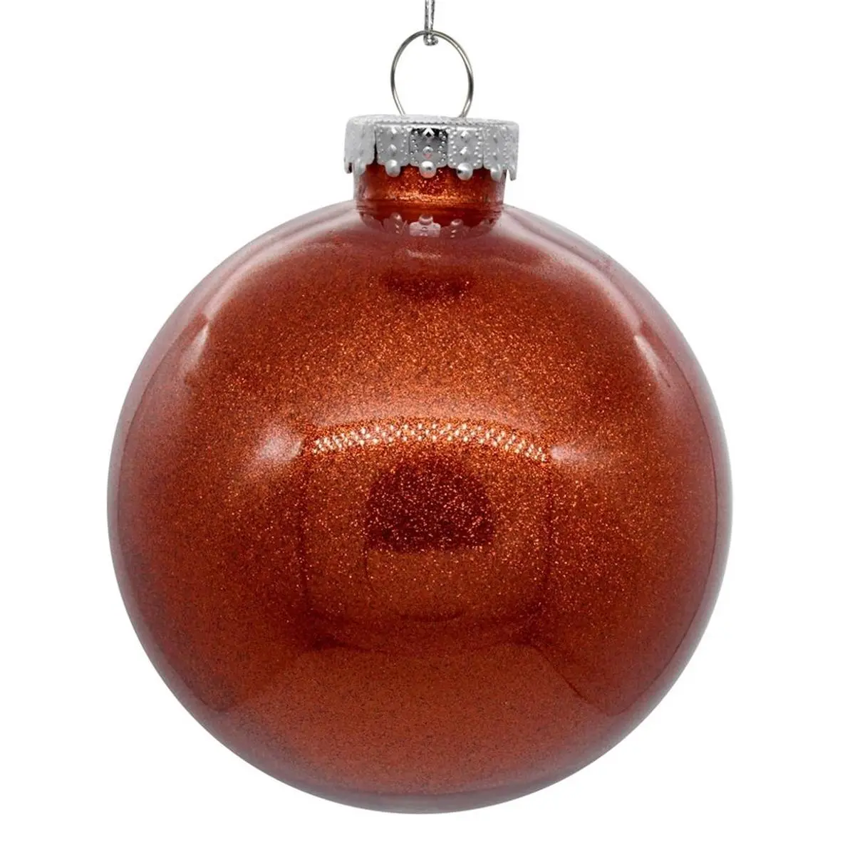 212 MAIN 4.75 in. Round Glitter Clear Christmas Tree Ball Ornament, Bittersweet Decor - Pack of 4