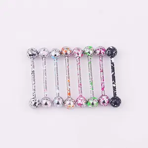8-Color Painted Tongue Nails, Tongue Rings, Breast Nails, Stainless Steel Body Piercing Accessories