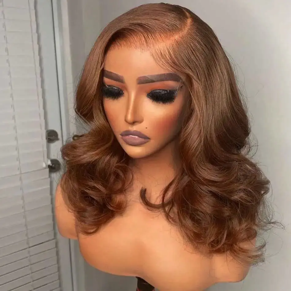 Chocolate Brown Body Wave Wig Human Hair 180 Density Colored 13x6 Hd Transparent Lace Frontal Wig Brazilian Chocolate Brown Human Hair Wig For Women Pre Plucked Natual Hairline TikTokShopBlackFriday