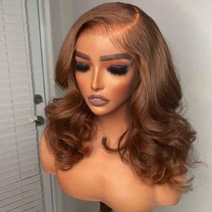 Chocolate Brown Body Wave Wig Human Hair 180 Density Colored 13x6 Hd Transparent Lace Frontal Wig Brazilian Chocolate Brown Human Hair Wig For Women Pre Plucked Natual Hairline TikTokShopBlackFriday