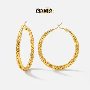 GANIA Gold/Silver Twisted Hoop Earrings for Women Hypoallergenic Large 30/40/50/60MM Exquisite Craftsmanship Daily Wear Ideal Gift Choice   Valentine's Day gift