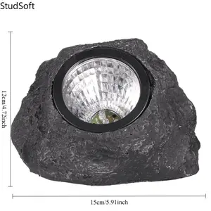 Cross-Border Solar-Powered 4-LED Faux Stone Light — Waterproof Outdoor Garden, Lawn, and Courtyard Decorative Spotlight