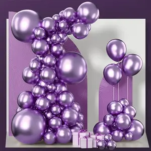 PartyWoo Metallic Purple Balloons 85 pcs Different Sizes of 18 12 10 5 Inch Chrome Purple Latex Helium Balloon Arch Kit Garland for Mardi Gras Wedding Birthday Party Decorations Purple-G105