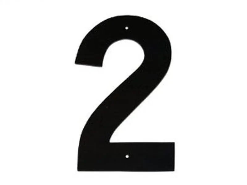 10 In. Helvetica House Number 2 - Rectangular Aluminum Baked Enamel Individual Decorative House Number Plate, Outdoor Signs, Home Supplies Plaque