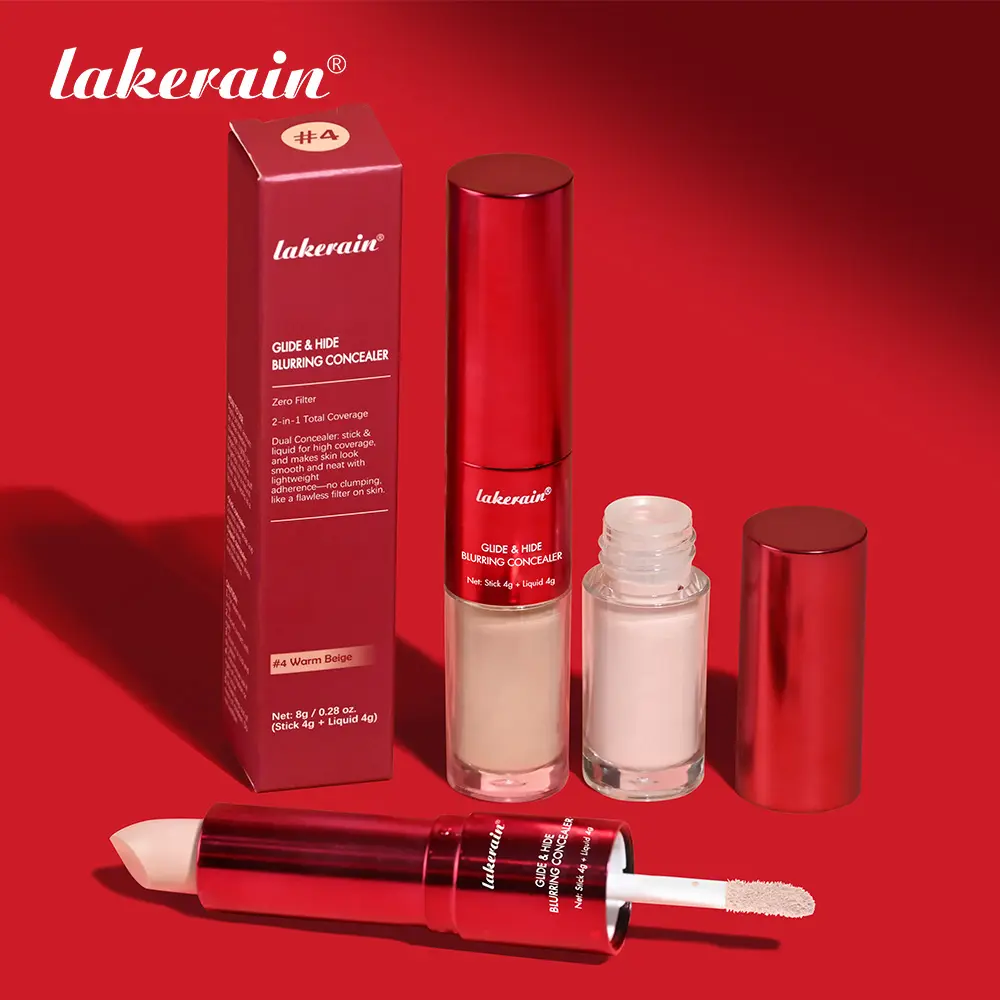 Long-lasting Glide&Hide Blurring Concealer, High-Coverage Concealer, Conceals Dark Circles and Wrinkles, Hides Dark Circles, Dual formula Including Liquid Tip & Balm Stick, Waterproof & Sweatproof, Smoothes & Brightens, Travel-Friendly Cosmetics
