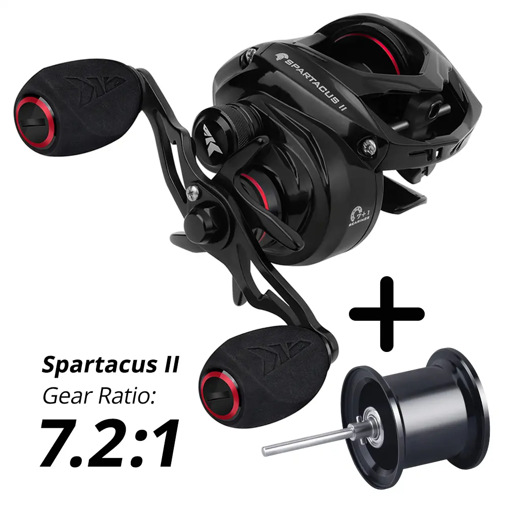 KastKing Spartacus II Baitcasting Fishing Reel, 6oz Ultralight Baitcaster Reel, Super Smooth with 17.6 LB Carbon Fiber Drag, 7.2:1 Gear Ratio, 39mm Palm Perfect Lower Profile Design SummerVibes,Summer Survivals,4th of july accessories summerv