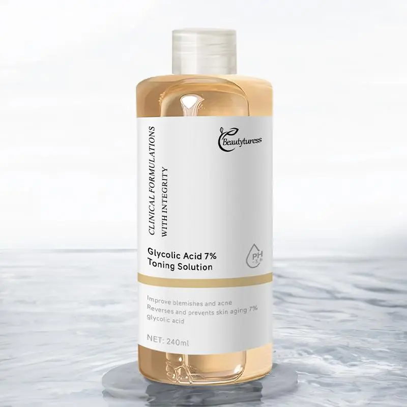 Glycolic Acid Facial Soaking Essence Toner, Gentle Daily Exfoliate & Moisturize Fruit Acid Skin Refiner for Smoother Bright Skin