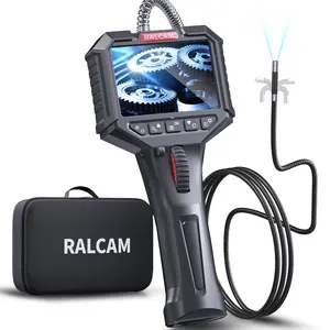 Ralcam Two-Way Articulating Borescope with Probe Waterproof, Endoscope Camera with LED Light 0.24in/6.2mm Articulated Inspection Camera, Semi-Rigid HD Video Snake Scope Diagnostic Tool for Automotive Aircraft Mechanics Car