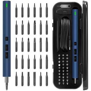 STREBITO Mini Electric Screwdriver, 37-in-1 Electric Screwdriver Kit, 3.7V Power Screwdriver Cordless Rechargeable, Magnetic Electric Precision Screwdriver for PC RC Laptop Phone Computer Electronics screwdriver repair tool