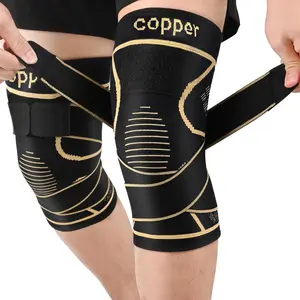 UGEM Copper Knee Braces with Strap for Knee Pain Women and Men(2 Pack), Knee Compression Sleeve for Arthritis, ACL, Meniscus Tear, Joint Pain Relief, Knee Support for Working, Running, Weightlifting Healthcare Tool Leg Supporter Legit Kneepads
