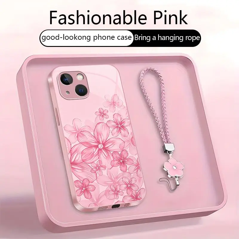 Suitable for [iPhone 14 ] new women's phone case.Comes with a free lanyard; features a cute floral pattern that looks sophisticated and elegant—the perfect gift for family and friends! YM99
