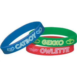PJ Masks Rubber Bracelets - Catboy, Owlette, & Gekko, 6 Pack