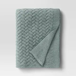 Chunky Chenille Throw Soft Green - Threshold Chunky Chenille Throw Soft Green - Threshold