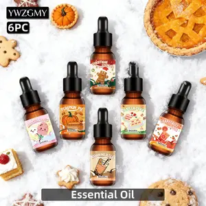 YWZGMY 6PC baking fragrance essential oils, Aromatherapy Scented Oils, 10ML per bottle, For scented candle making, scented stone, humidifier, diffuser, family essential oil supplement and car air freshener. holiday gifts.