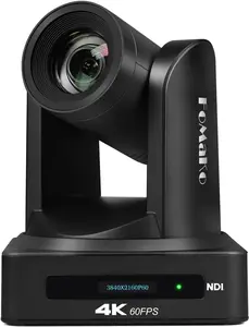 FoMaKo 4K 60FPS NDI HDMI PTZ Camera, 20x Optical Zoom, AI Auto-Tracking Gen 3, HDMI 3G-SDI LAN USB PoE NDI PTZ Camera 4K for Church Live Services, (NDI License Included) K800N Black