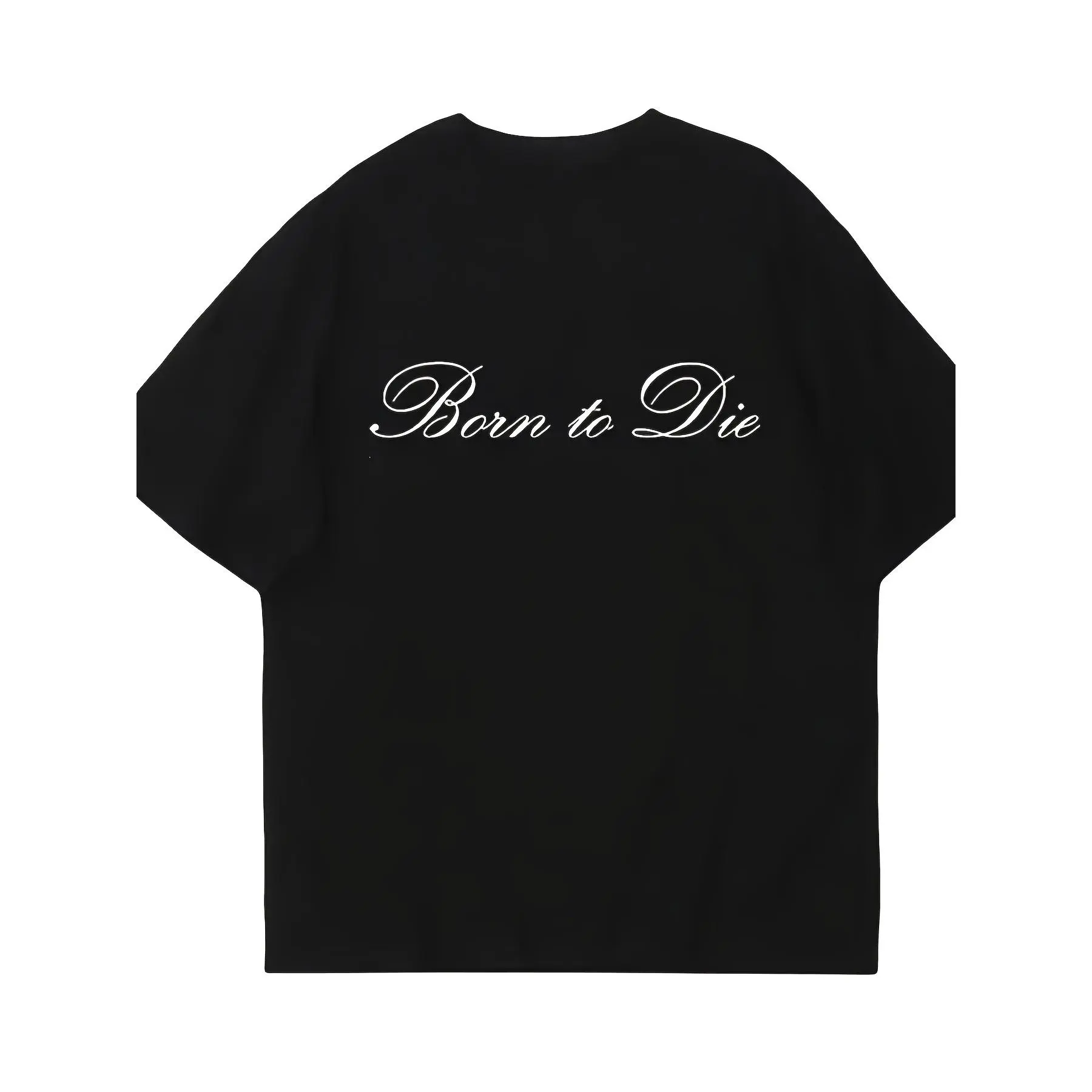 Women's "Born to Die" Gothic Punk Short-Sleeve Round Neck Basic Simple T-Shirt - Breathable Fabric for Concerts, Everyday Wear