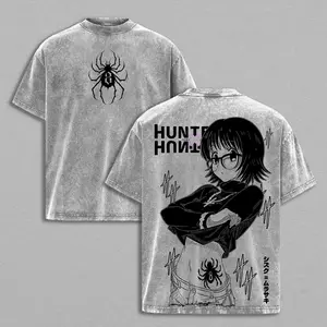 Hunter x Hunter Shizuku Murasaki Tee Phantom Troupe Spider #8 Shirt  Vintage Washed Oversized Anime T-Shirt Manga Streetwear Graphic Top HxH Aesthetic Tee