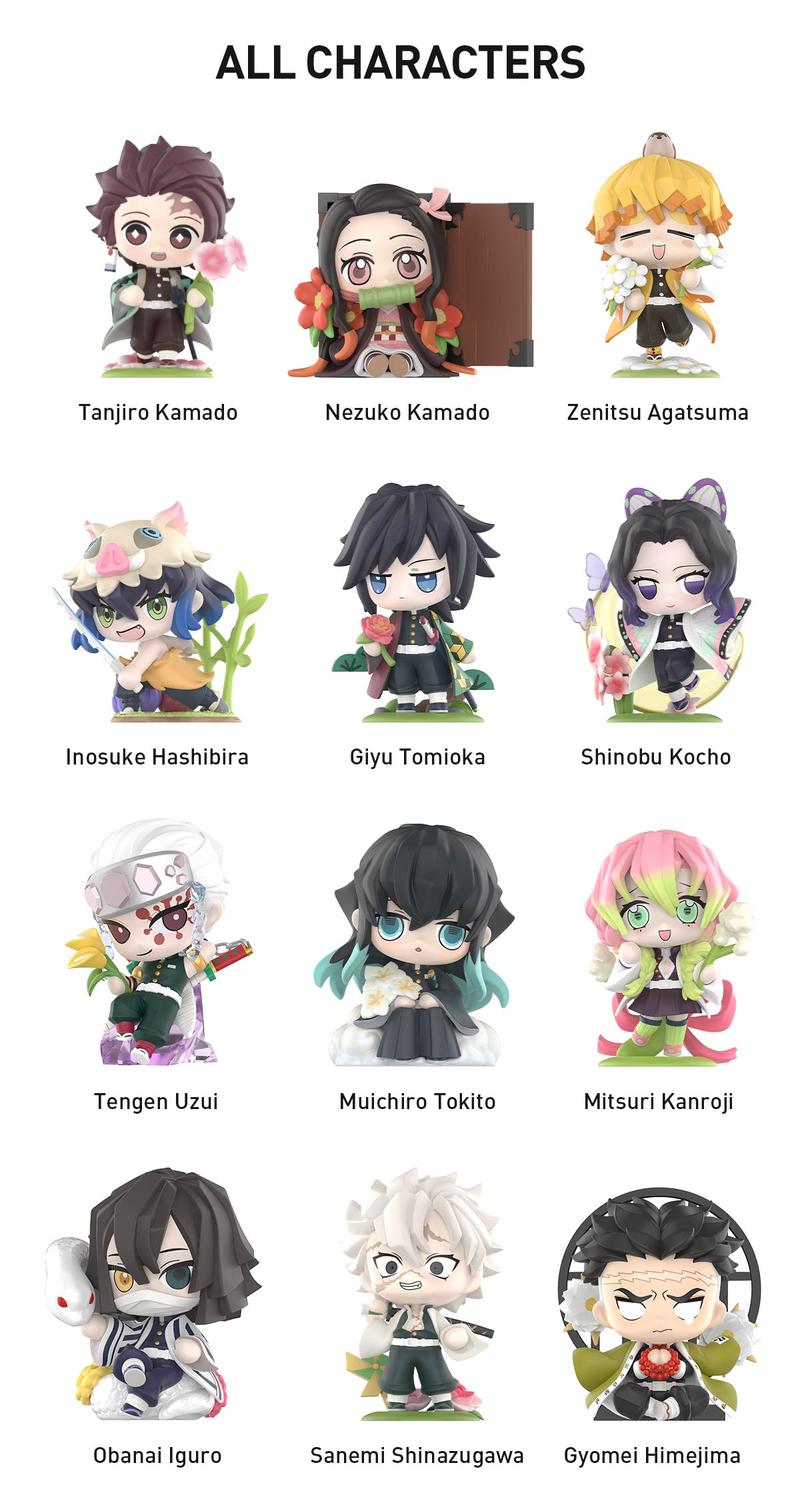 POP MART Kimetsu no Yaiba Birth Flower Series Figures, Blind Box, Mystery Box