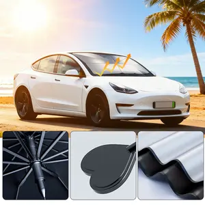 [Upgraded] Windshield Sun Shade Umbrella - [Vinyl Coating Heat Shield] Protect Car from Sun Rays & Heat Damage Keep Cool and Prot