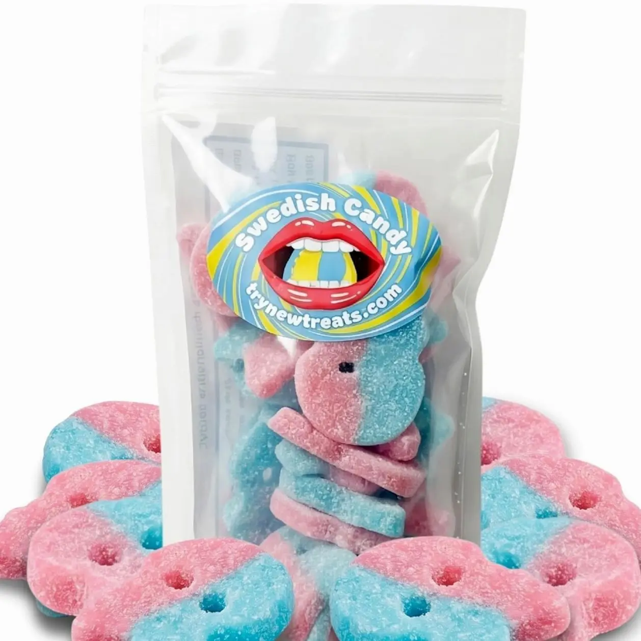 Bubs Swedish Candy Bubblegum Skulls – Vegan Gelatin-Free Sweet Foam Candy Snacks, Single Flavor, Authentic Imported From Sweden – 8 oz / 0.5 lb Resealable Bag