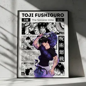 Toji Fushiguro Jujutsu Kaisen Anime Poster, JJK Manga Wall Artwork Prints, Home Decor Gift