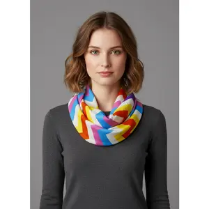 Summer Fashion Colorful Chevron Infinity Loop Skinny Scarves