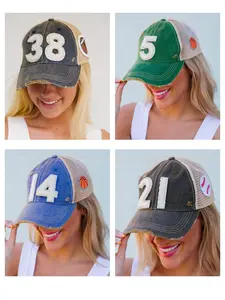 CUSTOM BEADED NUMBER PATCH HAT