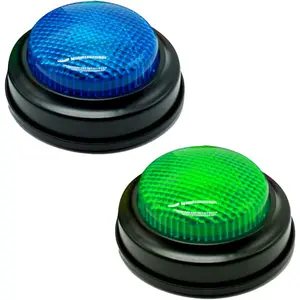 2-Pack Buzzers for Trivia Games, Answer Buzzers for Classroom, Family Feud Jeopardy Buzzer, Game Buzzers with Lights and Sound for Classroom, Game Show Buzzer Buttons
