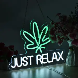 Just Relax Neon Sign - USB-Powered Dimmable LED Home Decoration Lamp for Wall, Bedroom Decor