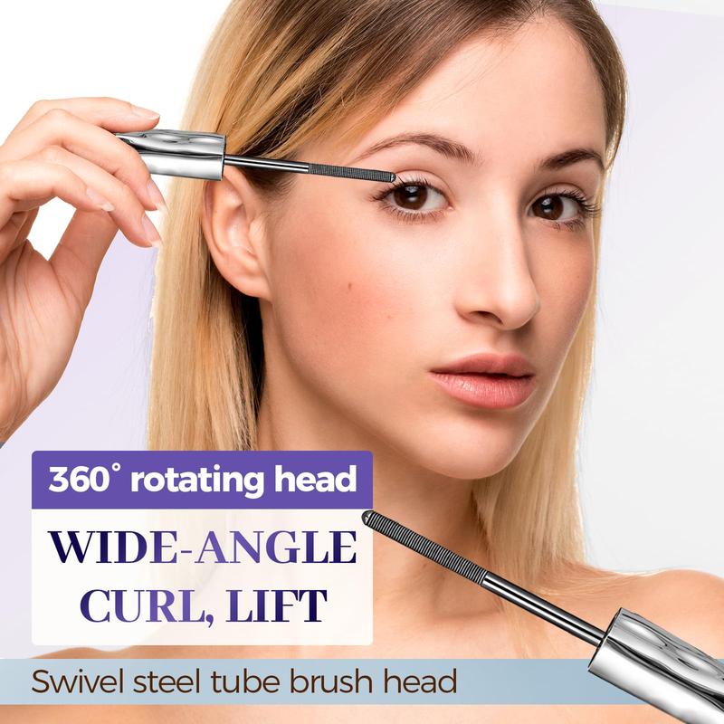 Waterproof quick-drying curling mascara - upgraded iron rod mascara, steel tube eyelash primer, long-lasting, no makeup, no clumps, no smudges, can create long, thick, three-dimensional long-lasting eyelashes.