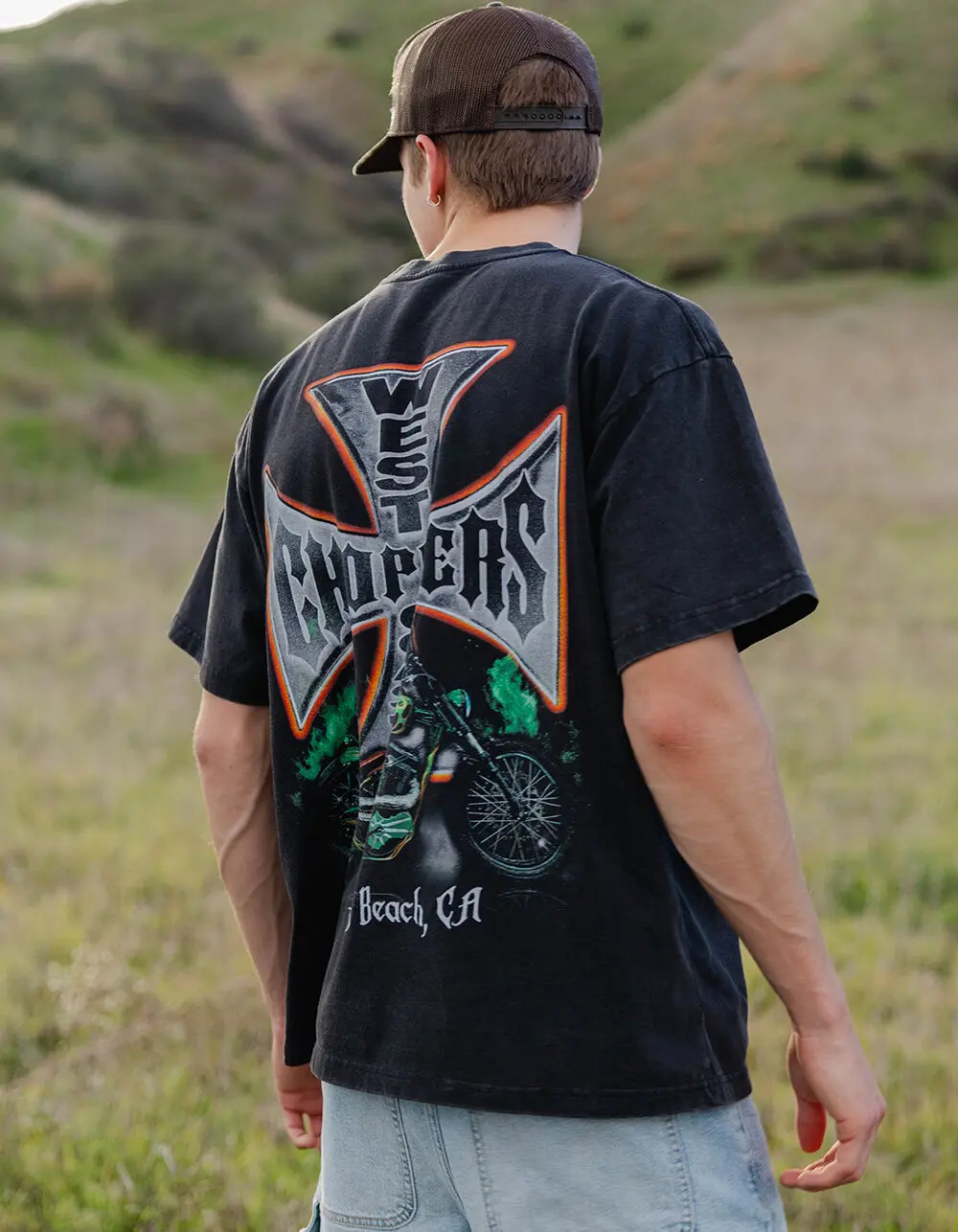 WEST COAST CHOPPERS Orange Hue Mens Boxy Tee