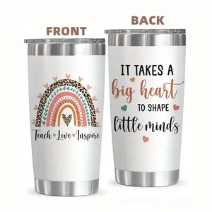 20 Oz Stainless Steel Insulated Hydration Tumbler Set with Straw and Brush, Thermal Tumbler, Teacher Appreciation Gift, Ideal for Christmas & Valentine's Day, Perfect for Travel & Outdoor Use, Insulated Travel Drinkware