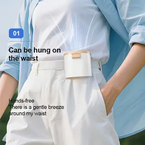Newly upgraded waist-mounted fan. Compact and portable fan for outdoor cooling. Three wind speeds. Long battery life. Can be hung on the waist, carried in a bag, and placed on the desktop.
