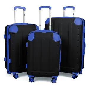 New York XPress Luggage Sets 3 Pcs ABS Expandable Suitcases with Spinner Wheels for Men & Women, Dimensions 20/24/28in, Black Red Blue Pink