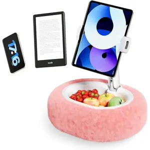 Kindle Pillow Stand, Tablet Pillow Stand with Storage Bowl - Soft Hands-Free Lap Stand for Bed & Couch, Compatible with Kindle, iPad, Phones & E-Readers ()