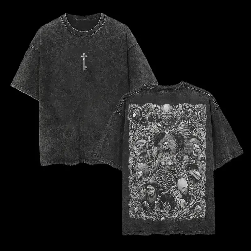Men's Attack On Titan Graphic T-Shirt - Shingeki no Kyojin Casual Loose-Fit Round Neck Shortsleeve Tee