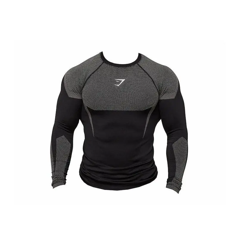 Gymshark Onyx 5.0 Seamless Long Sleeve T-shirt Black/Light Grey (men) by StockX