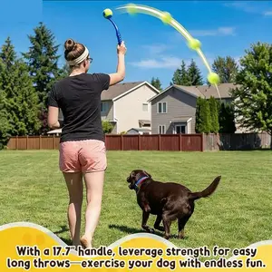 No Dirty Hands Dog Ball Pole Launcher, Outdoor Pet Interactive Training Stick Toy Suitable for All Breeds